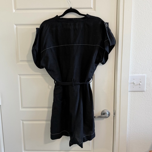 Zara Black V-Neck Romper with Tie Waist - Picture 7 of 8